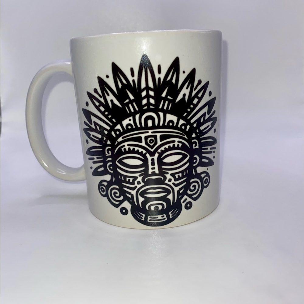 Aztec Face Mask Mug - Picture 6 of 7